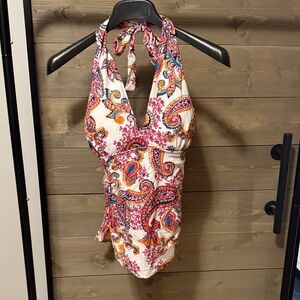 Paisley Print Women’s Tankini Top Swimsuit